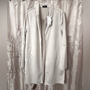 LIKE NEW! T Tahari Faux Suede Roll Tab Open Topper